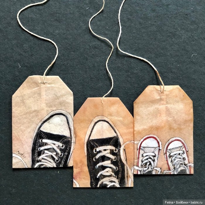 Пакетик чая как холст для картин (фото 3)