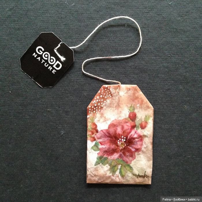 Пакетик чая как холст для картин