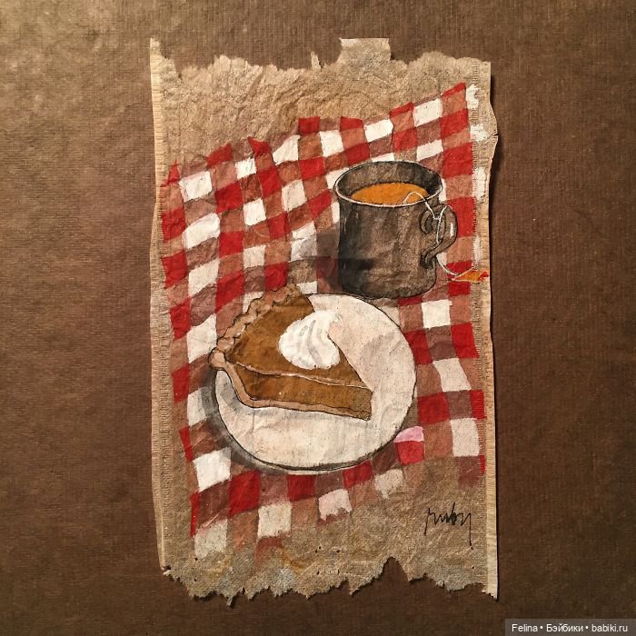 Пакетик чая как холст для картин