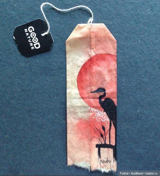 Пакетик чая как холст для картин (фото 2)