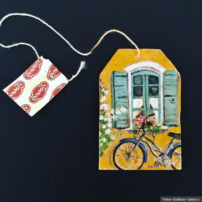 Пакетик чая как холст для картин (фото 4)