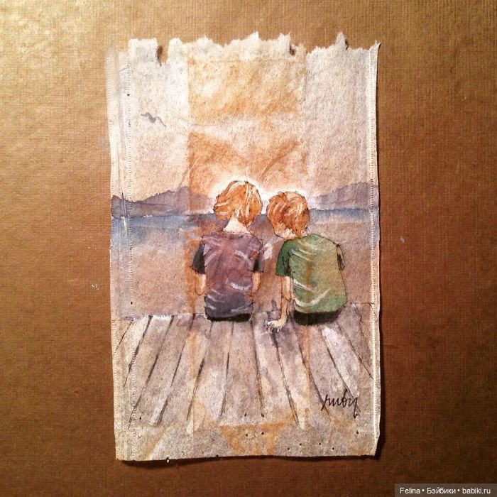 Пакетик чая как холст для картин