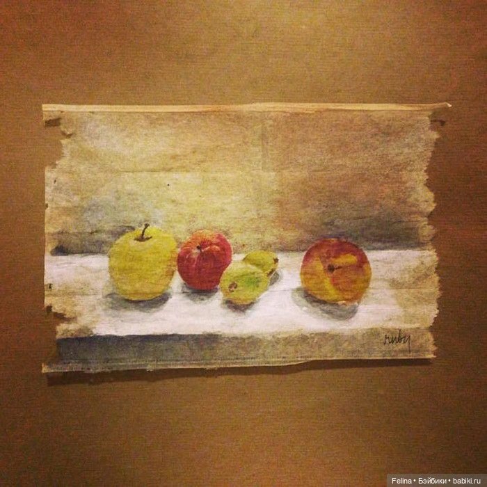 Пакетик чая как холст для картин