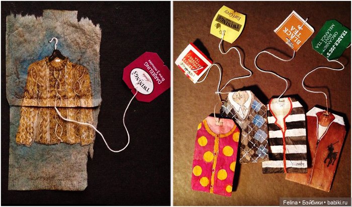 Пакетик чая как холст для картин