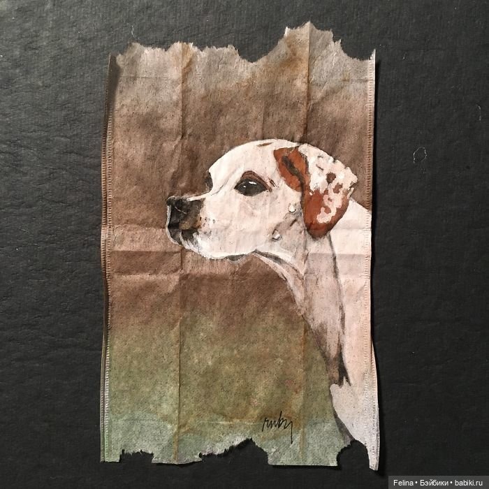 Пакетик чая как холст для картин