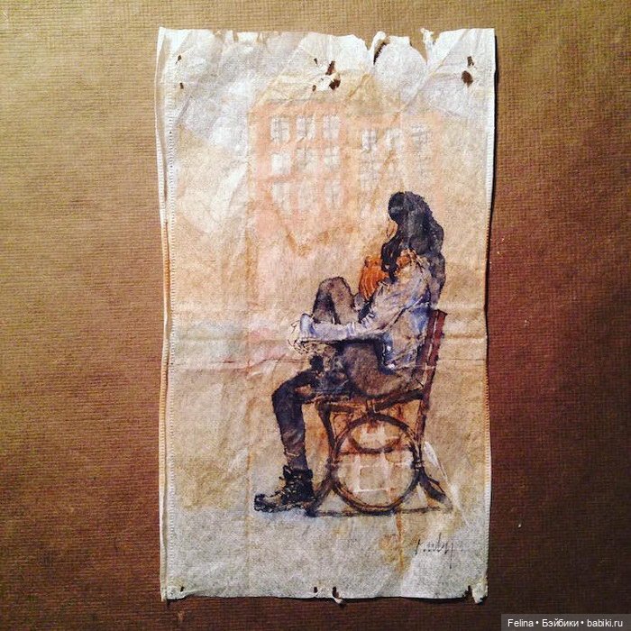 Пакетик чая как холст для картин