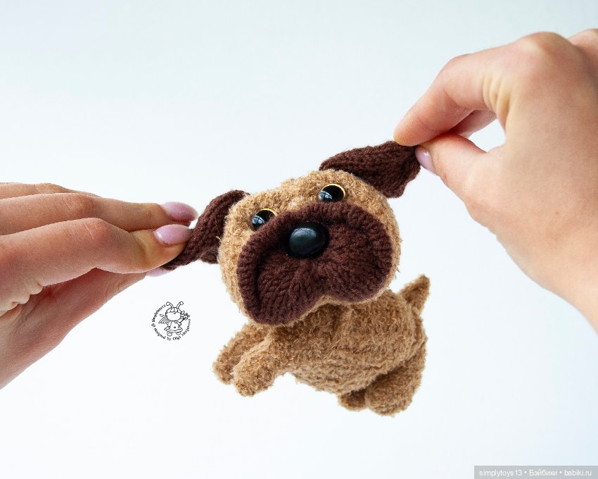 Мопсик на ладошке — Вязаные игрушки и амигуруми: крючком (фото 4)
