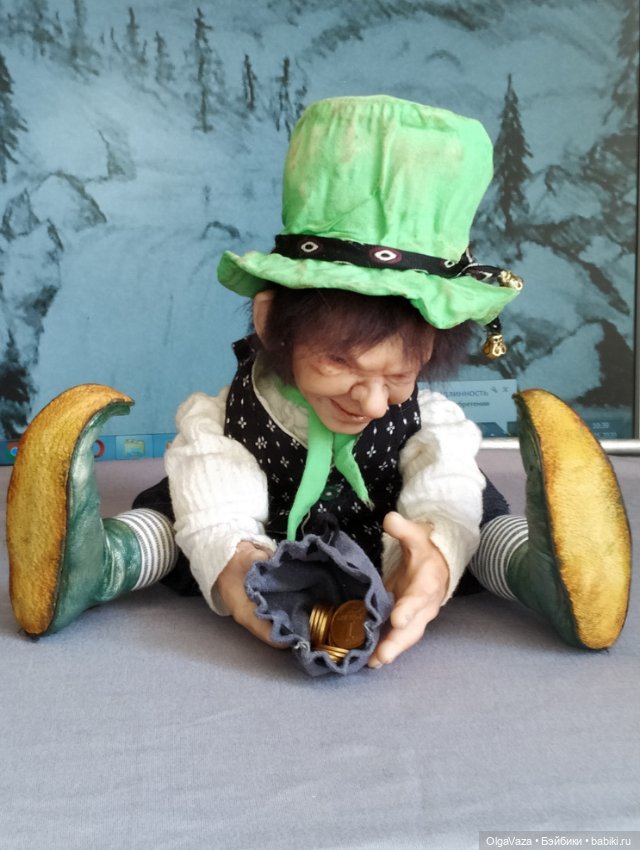 Гном с монетками — Лепка авторских кукол: полимерная глина (фото 5)