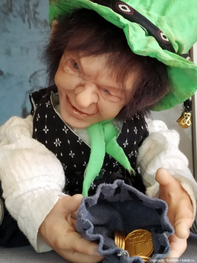 Гном с монетками — Лепка авторских кукол: полимерная глина (фото 6)