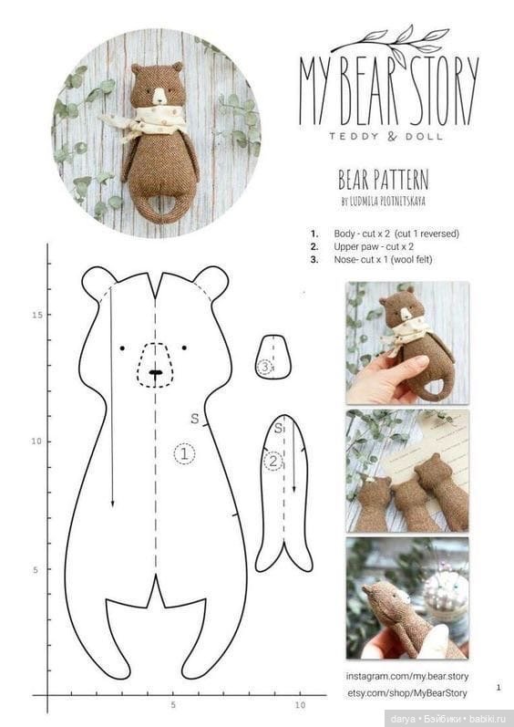 Выкройка игрушки медведя Изображения – скачать бесплатно на Freepik