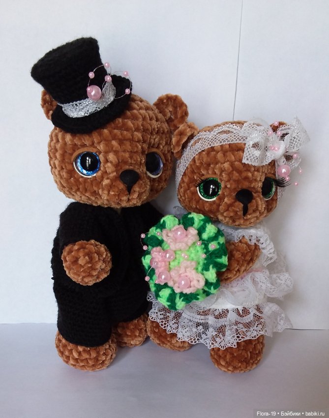 Свадебные плюшевые мишки — Вязаные игрушки и амигуруми: крючком (фото 3)
