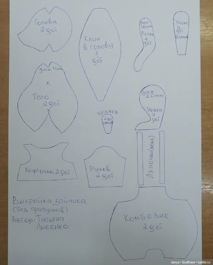 Тедди зайчик, автор выкройки Татьяна Лысенко (фото 2)
