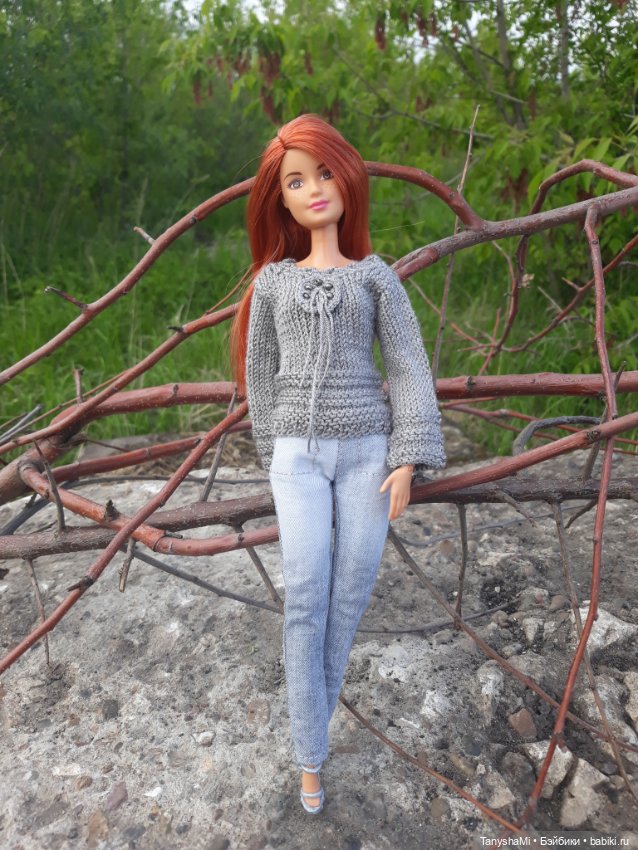 Черно-бело-серый гардероб для Барби (фото 6)