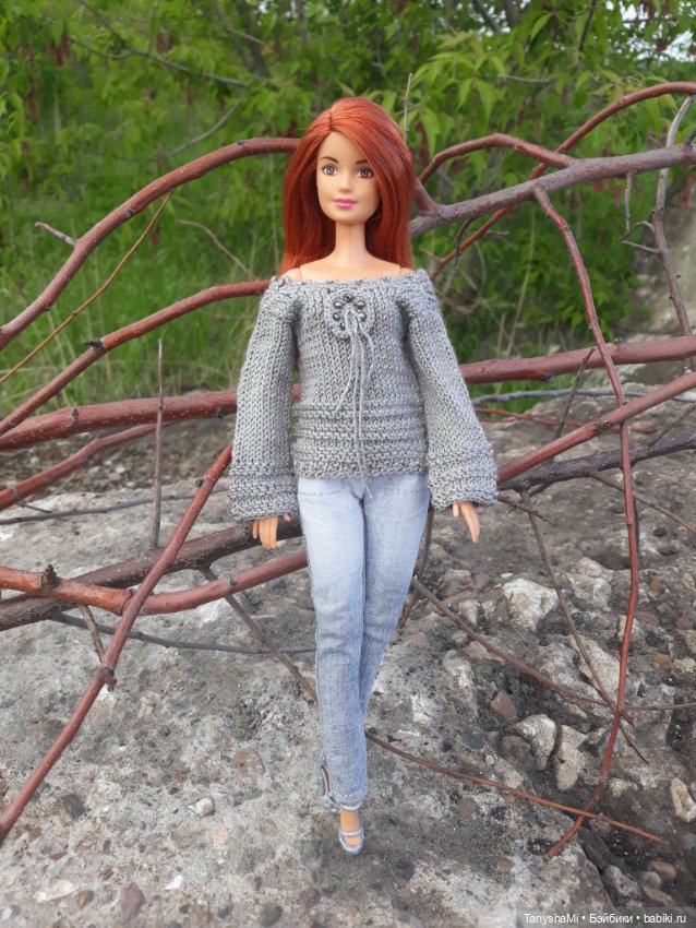 Черно-бело-серый гардероб для Барби (фото 8)