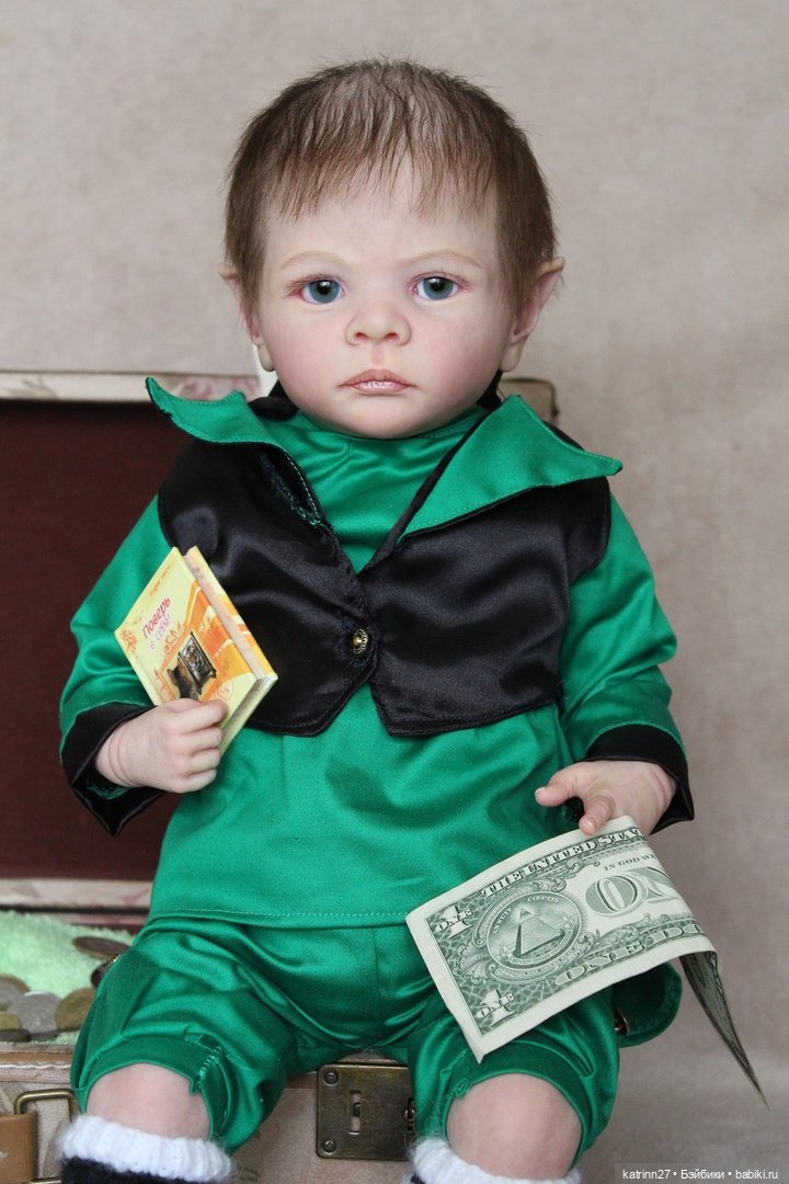 Кукла реборн лепрекончик Эльмо, молд Elf Ira от Karola Wegerich. Художник Ekaterina Abbyasova babies