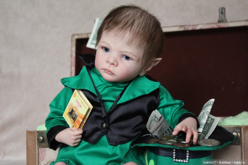 Кукла реборн лепрекончик Эльмо, молд Elf Ira от Karola Wegerich. Художник Ekaterina Abbyasova babies