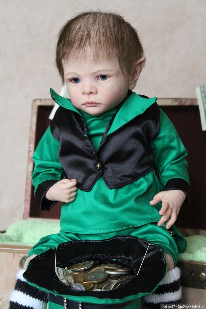 Кукла реборн лепрекончик Эльмо, молд Elf Ira от Karola Wegerich. Художник Ekaterina Abbyasova babies