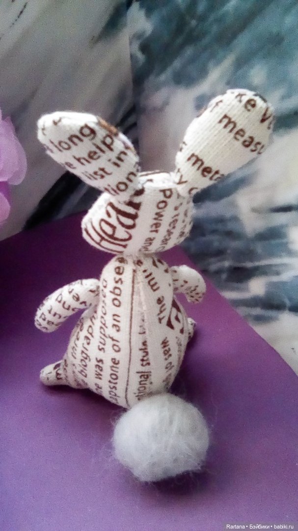 Газетный зайка — Текстильные игрушки и примитивы: кофейные (фото 5)