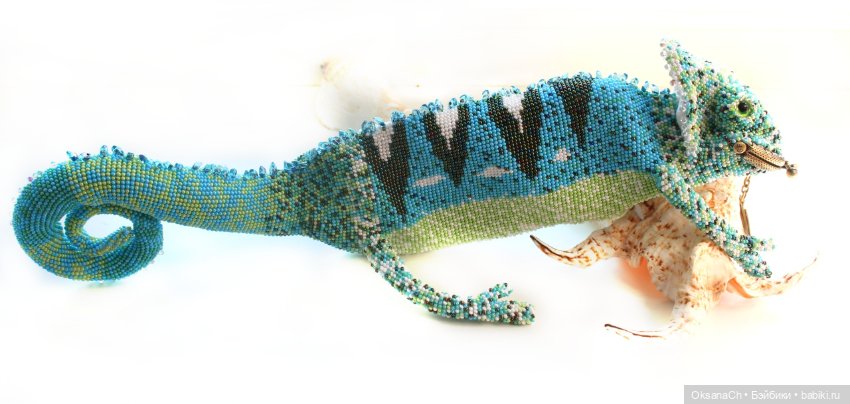 Хамелеон — Авторские игрушки из разных материалов: синельная проволока (фото 3)