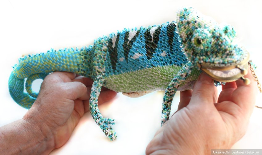 Хамелеон — Авторские игрушки из разных материалов: синельная проволока (фото 5)