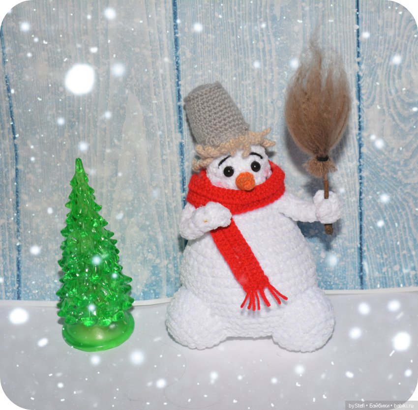 Мой Снеговик-почтовик — Вязаные игрушки и амигуруми: крючком (фото 4)