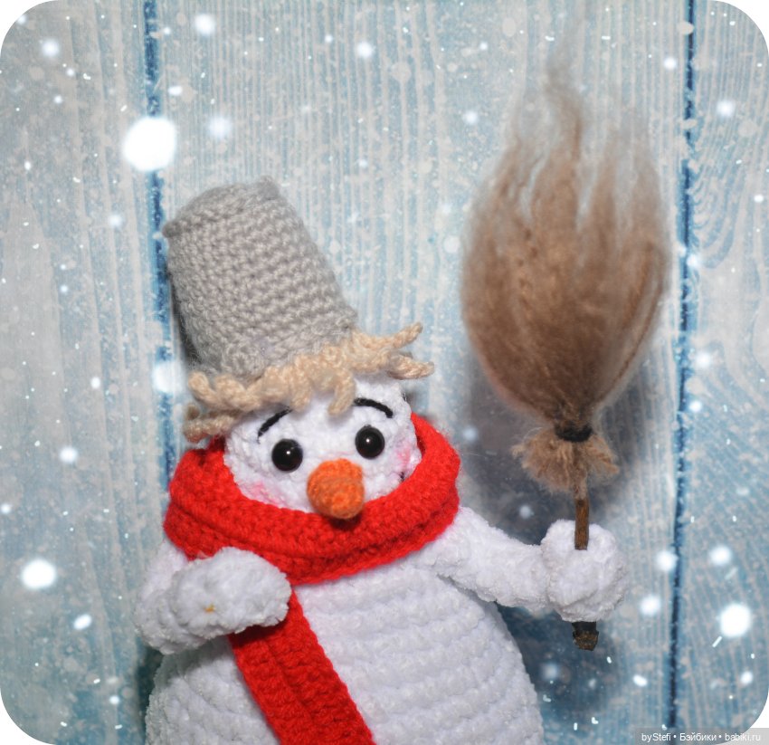 Мой Снеговик-почтовик — Вязаные игрушки и амигуруми: крючком (фото 5)