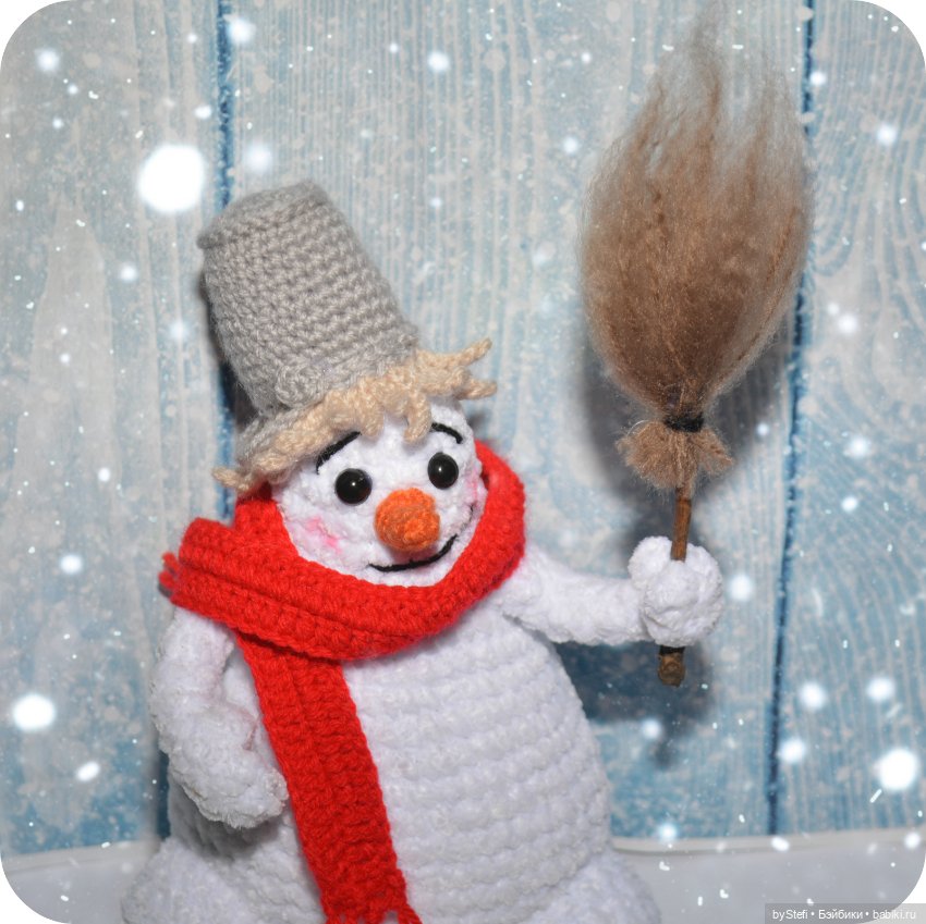 Мой Снеговик-почтовик — Вязаные игрушки и амигуруми: крючком (фото 10)