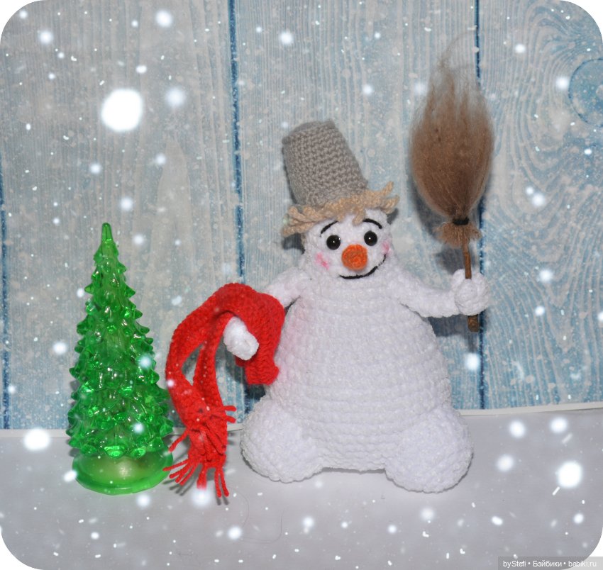 Мой Снеговик-почтовик — Вязаные игрушки и амигуруми: крючком (фото 3)