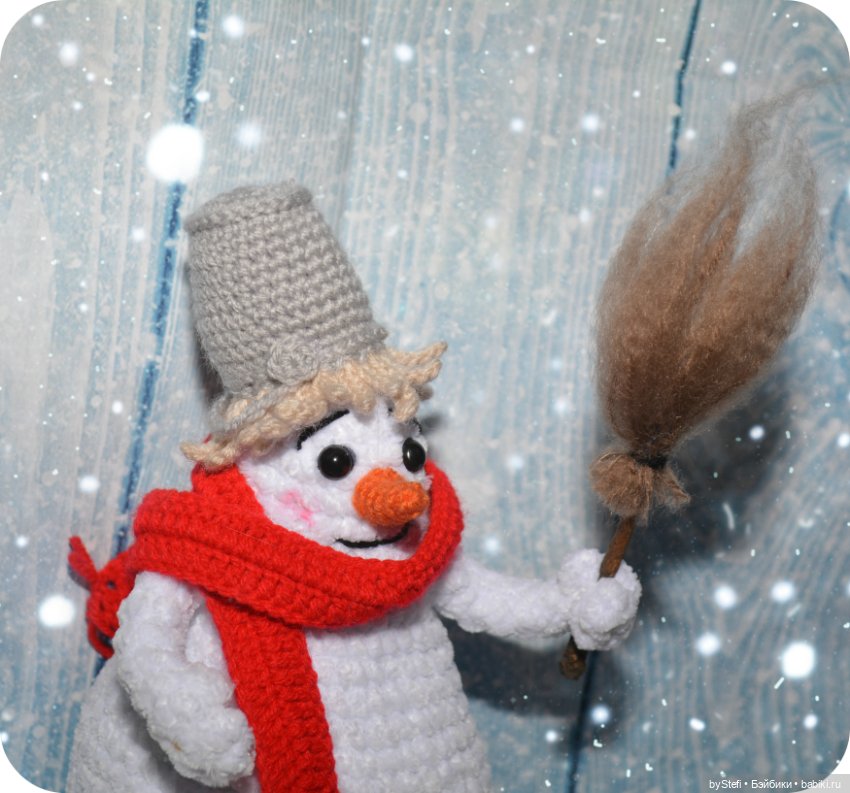 Мой Снеговик-почтовик — Вязаные игрушки и амигуруми: крючком (фото 9)