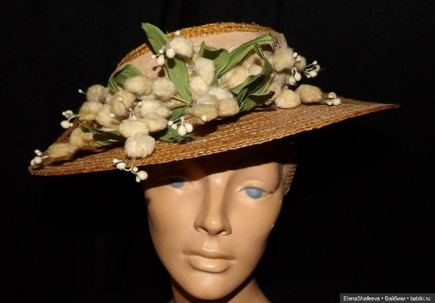 Антикварные цветы на шляпках (фото 9)