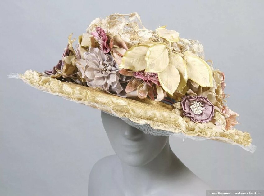 Антикварные цветы на шляпках