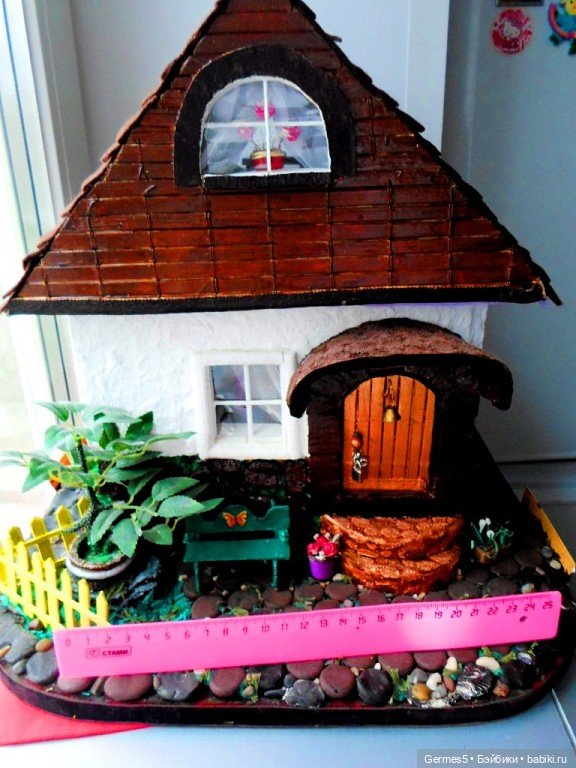 Домик — Авторские игрушки из разных материалов: синельная проволока
