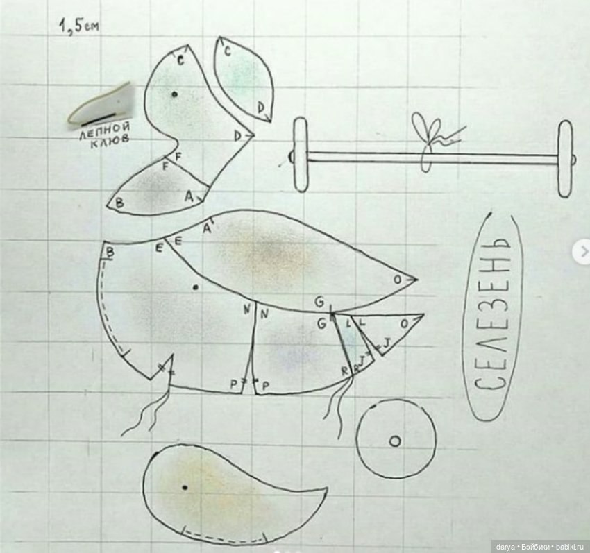 Выкройка игрушки - Селезень от Татьяны Савёловой (фото 2)