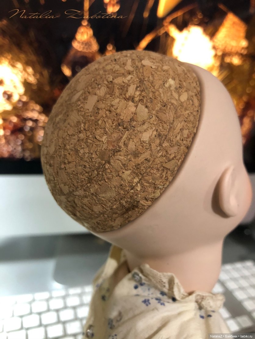 Пейт из пробки под парик — Реставрация антикварных кукол: ремонт фарфора