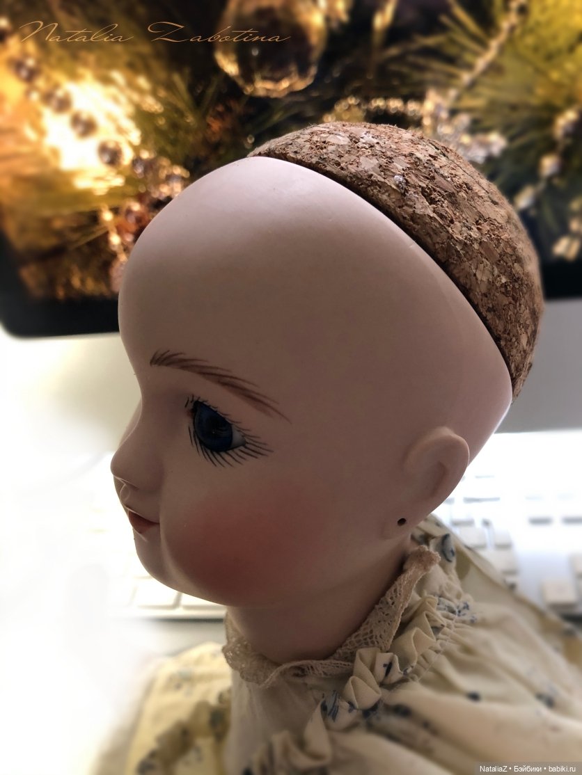 Пейт из пробки под парик — Реставрация антикварных кукол: ремонт фарфора (фото 7)