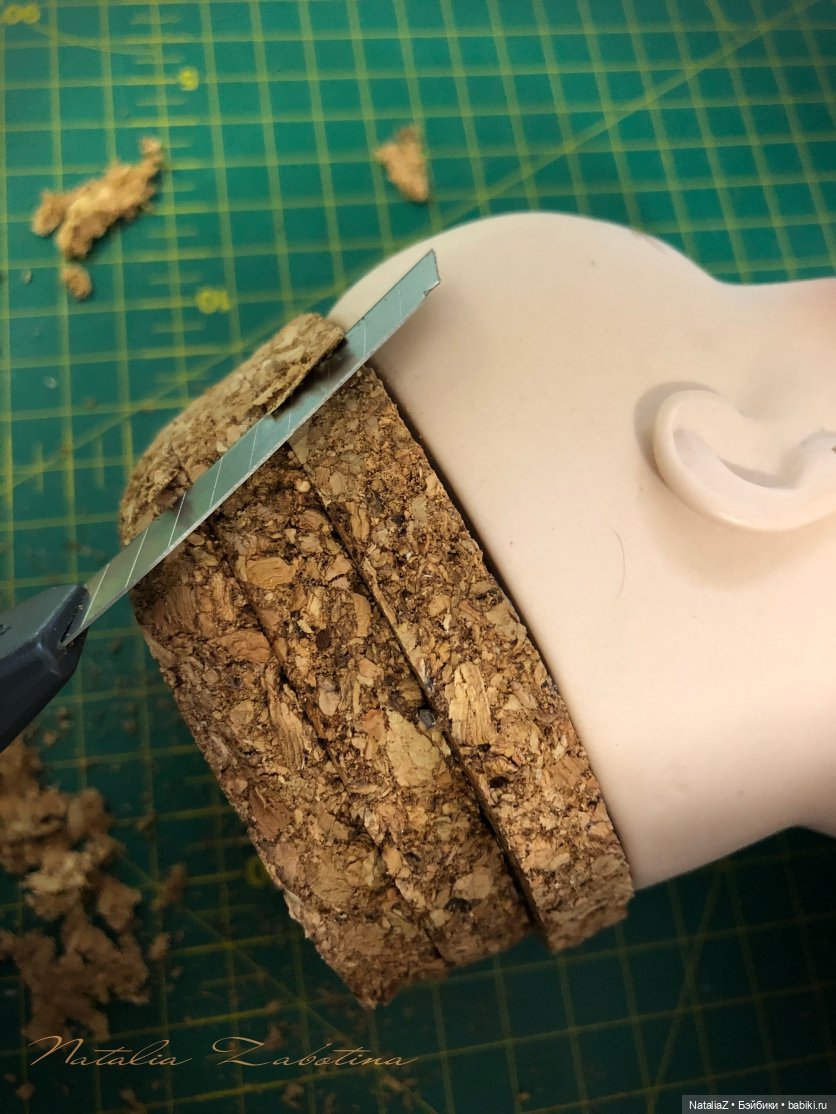 Пейт из пробки под парик — Реставрация антикварных кукол: ремонт фарфора (фото 6)