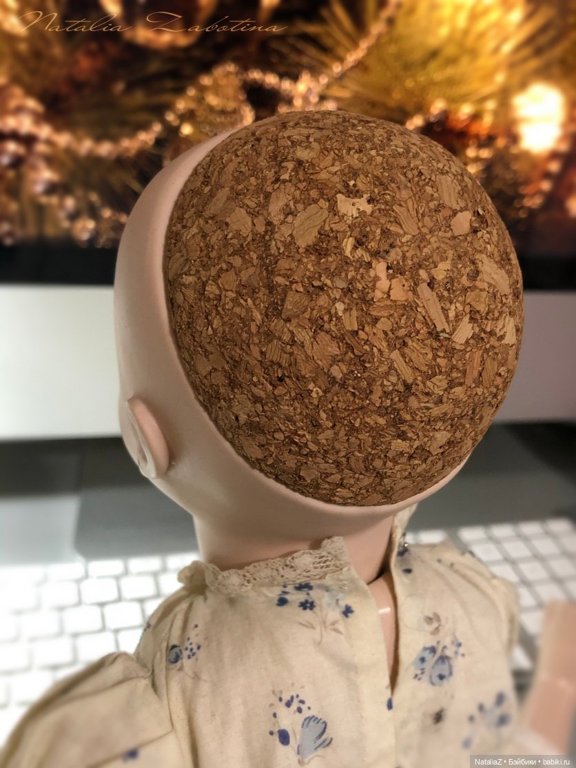 Пейт из пробки под парик — Реставрация антикварных кукол: ремонт фарфора