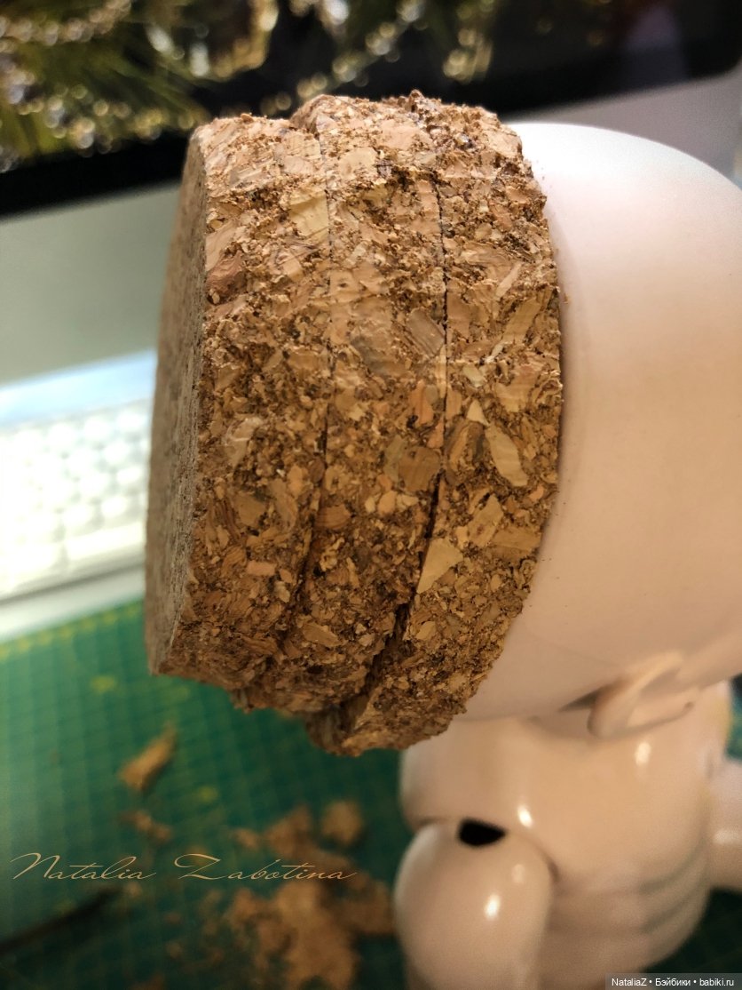 Пейт из пробки под парик — Реставрация антикварных кукол: ремонт фарфора (фото 5)