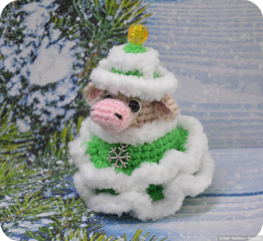 Новогодняя коровушка/бычок в костюме ёлочки. Символ 2021 (фото 3)