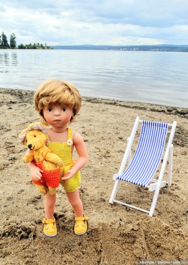 Алёша и лисёнок на пляже — Куклы Kathe Kruse (Кате/Кэте Крузе): фото (фото 2)