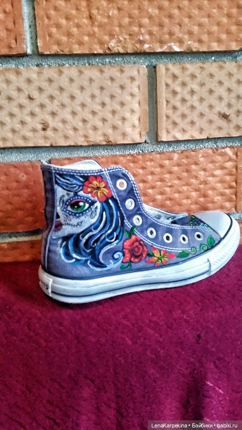 Рисунки на обуви. Роспись акрилом (фото 2)