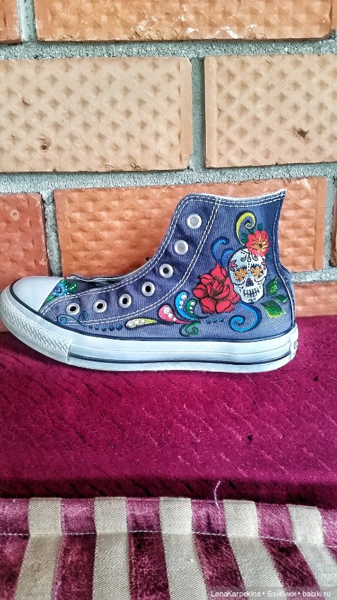 Рисунки на обуви. Роспись акрилом