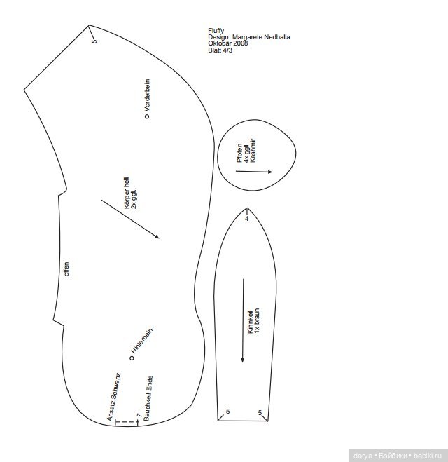 Тедди-пес Флаффи - автор выкройки Margarete Nedballa (фото 2)