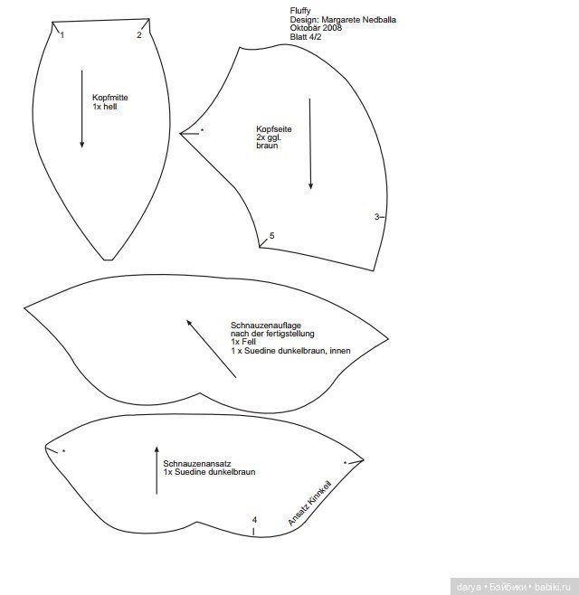 Тедди-пес Флаффи - автор выкройки Margarete Nedballa (фото 4)