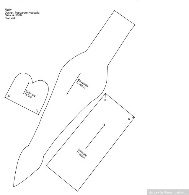 Тедди-пес Флаффи - автор выкройки Margarete Nedballa (фото 5)