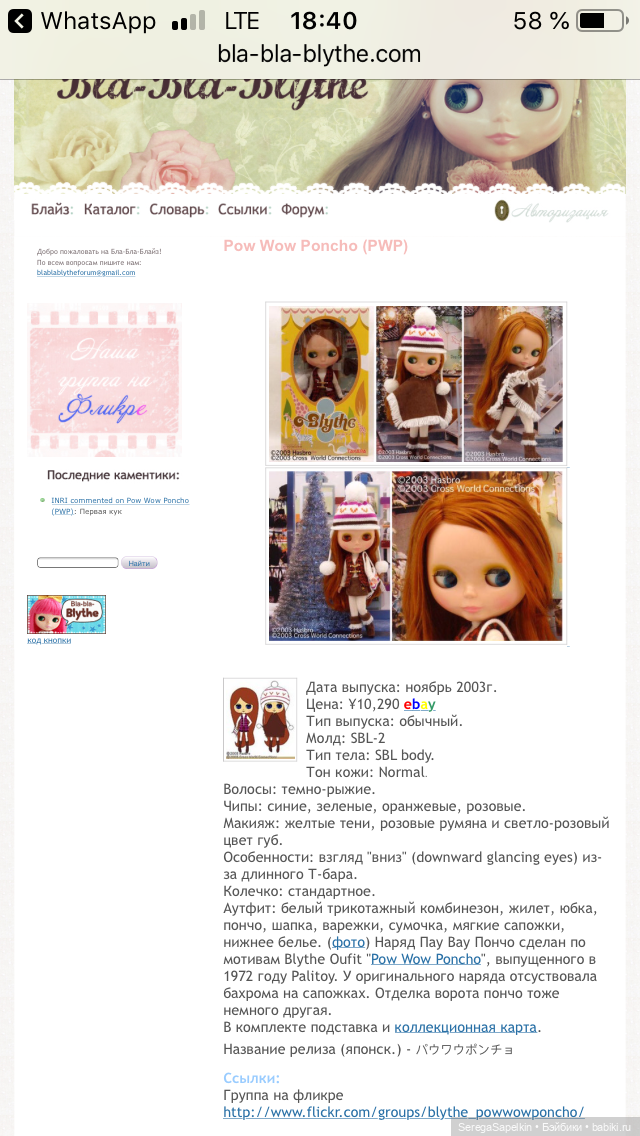 Pow Wow Pоncho — Оригинальные куклы Blythe (Блайз): Takara (фото 4)