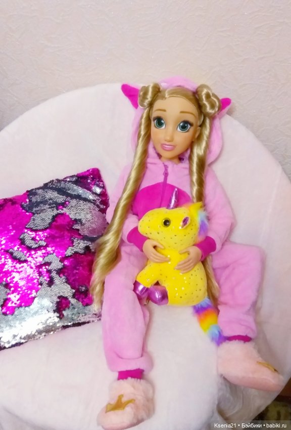 Небольшой ООАК шарнирной куклы Рапунцель 81см (фото 5)