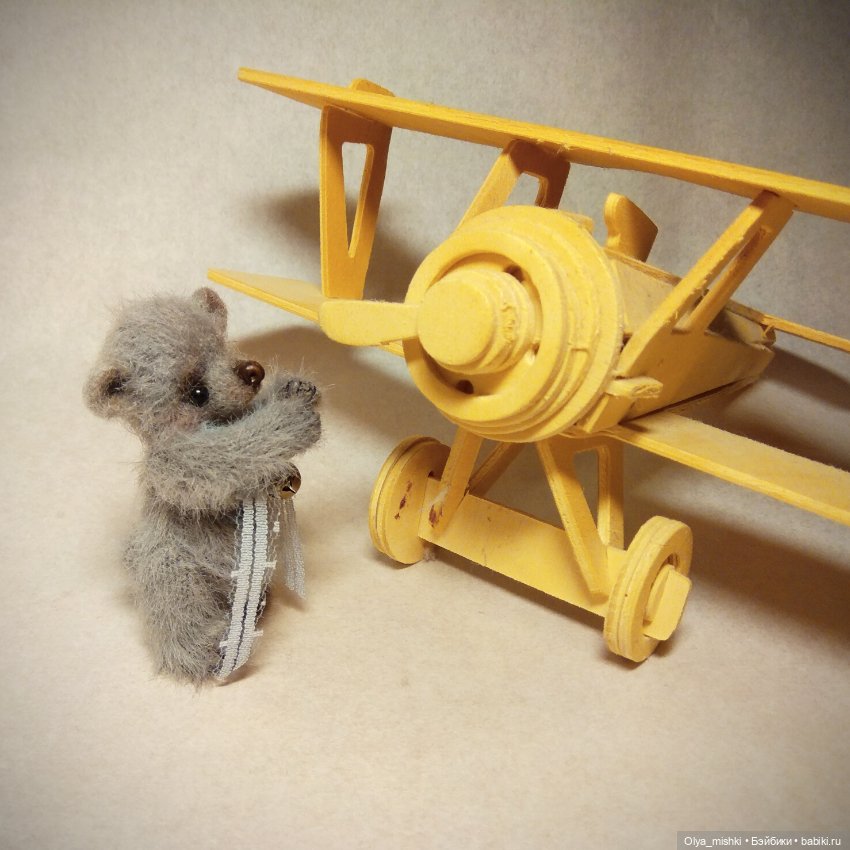 Мишка и аэроплан — Авторские мишки Тедди и друзья: фото (фото 4)