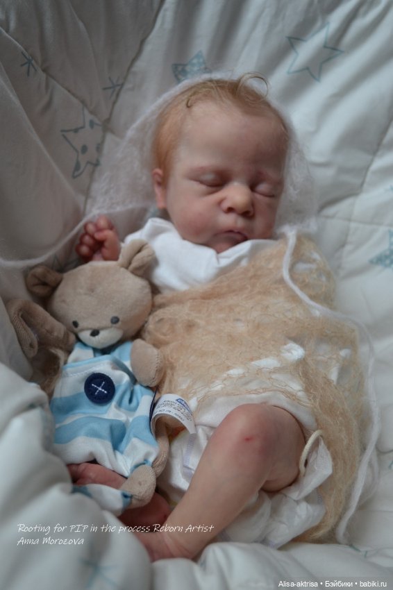 Золото волос. Пип малышок в начале рутинга. Кукла реборн Анны Морозовой