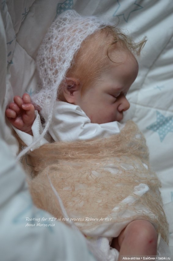 Золото волос. Пип малышок в начале рутинга. Кукла реборн Анны Морозовой (фото 2)